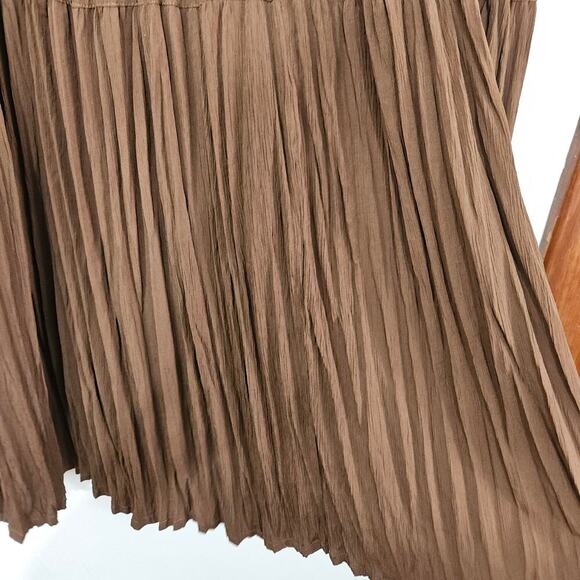 NWT Brown Tiered Pleated Flowy Maxi Skirt Size XL Western Cottagecore Boho - Picture 3 of 6